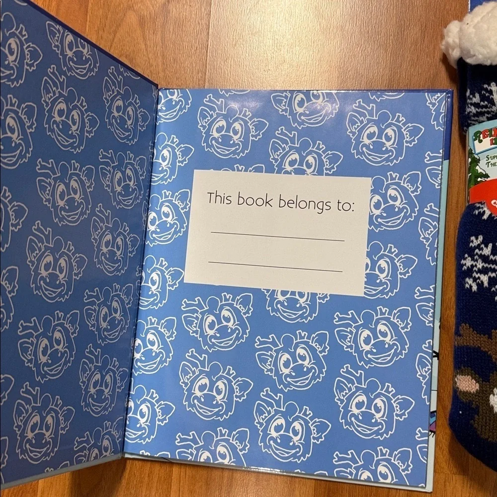Reindeer in here Christmas book and matching thermal slipper socks NWT